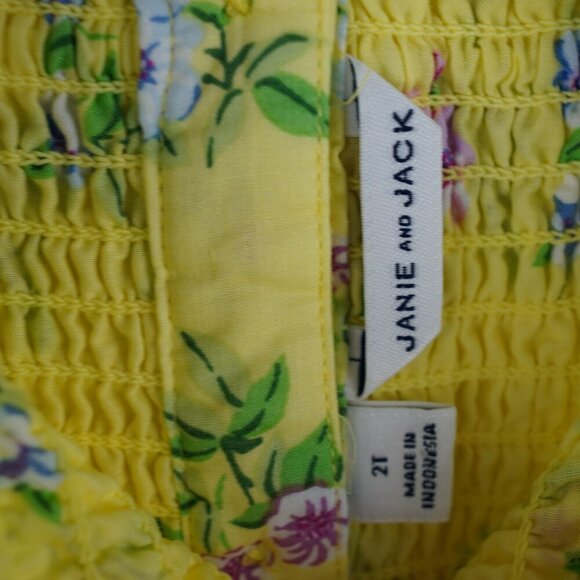 Janie and Jack Yellow Wide Leg Floral Romper Size 2T - Picture 2 of 5